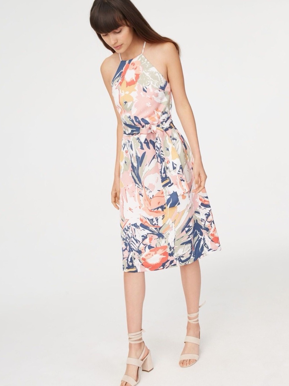 Club Monaco Scharpettah Floral-Print Halter Dress